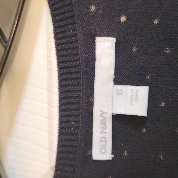 Old Navy Short Sleeve Cardigan Black and White Small Polka Dots Sixe XS - Picture 4 of 5